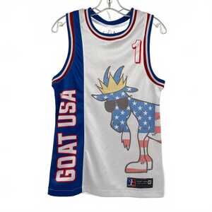 GOAT USA White Blue Legends Collection Jersey | Tank, Polyester, XS